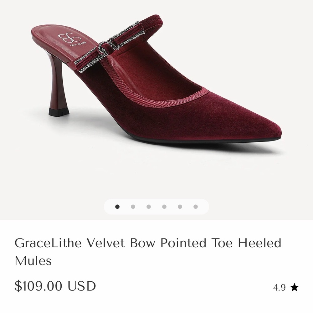 Brand new Chic Burgundy Heels with Rhinestone Accent- Perfect for Holidays - Picture 9 of 9